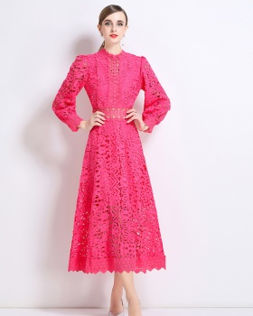 Long France style ladies autumn long sleeve dress