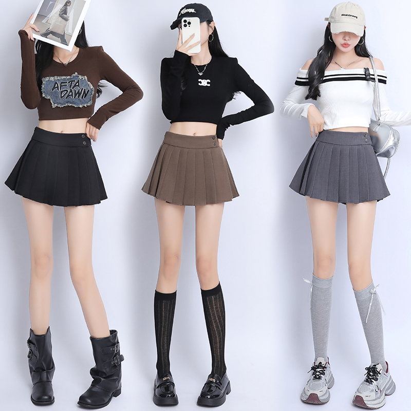 A-line pleated skirt slim anti emptied short skirt for women