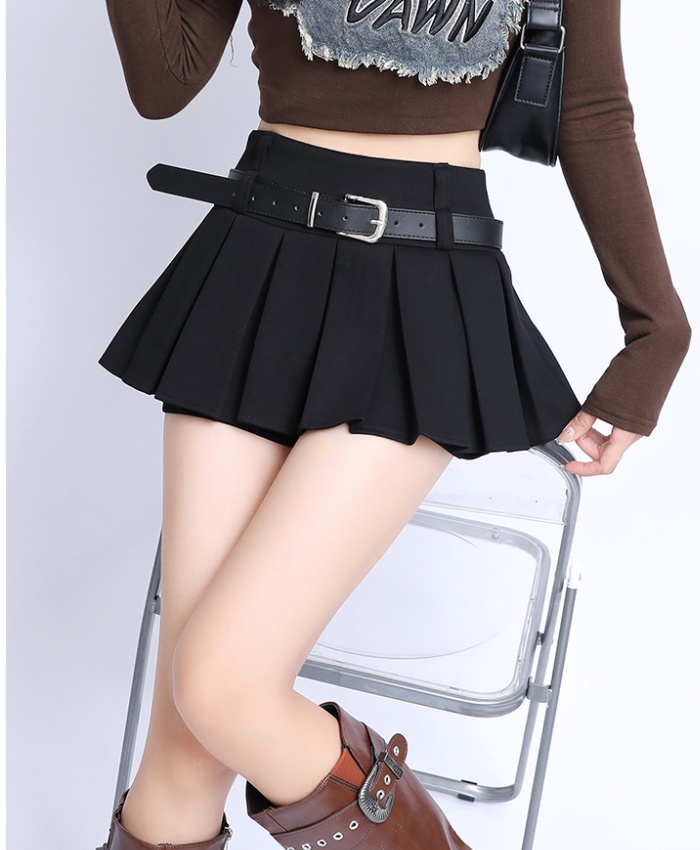 Pleated A-line skirt autumn and winter short skirt for women