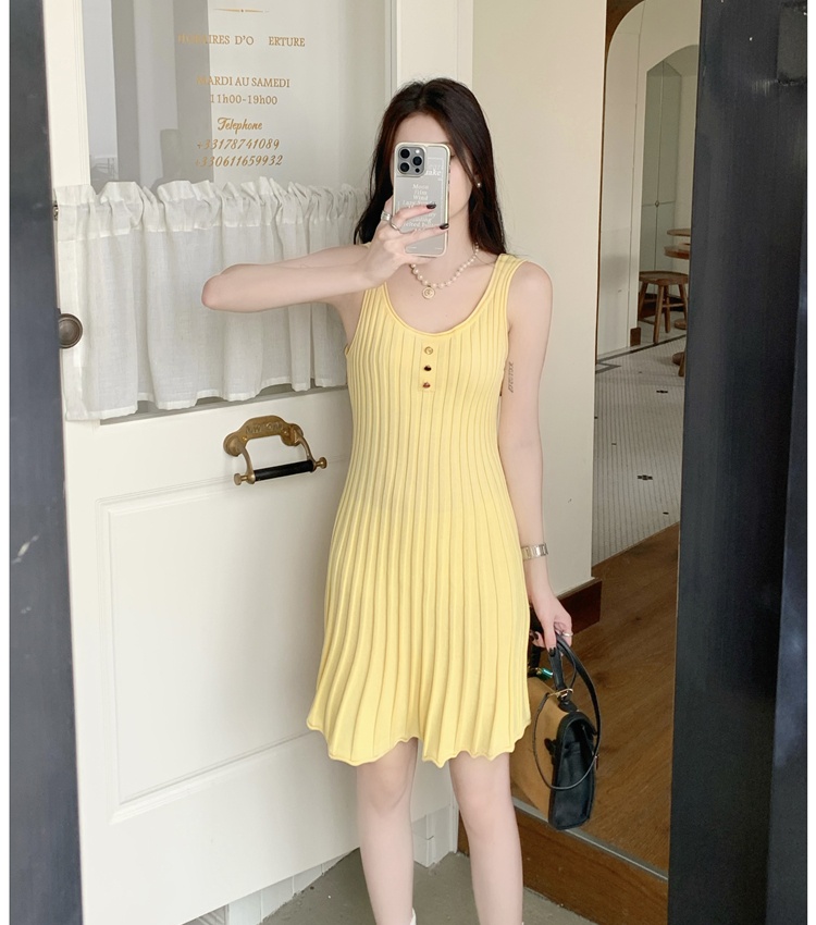 Yellow Western style sling sweet slim spicegirl dress