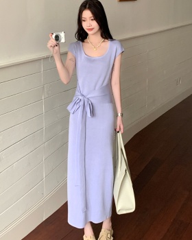 U-neck bandage enticement tender dress for women