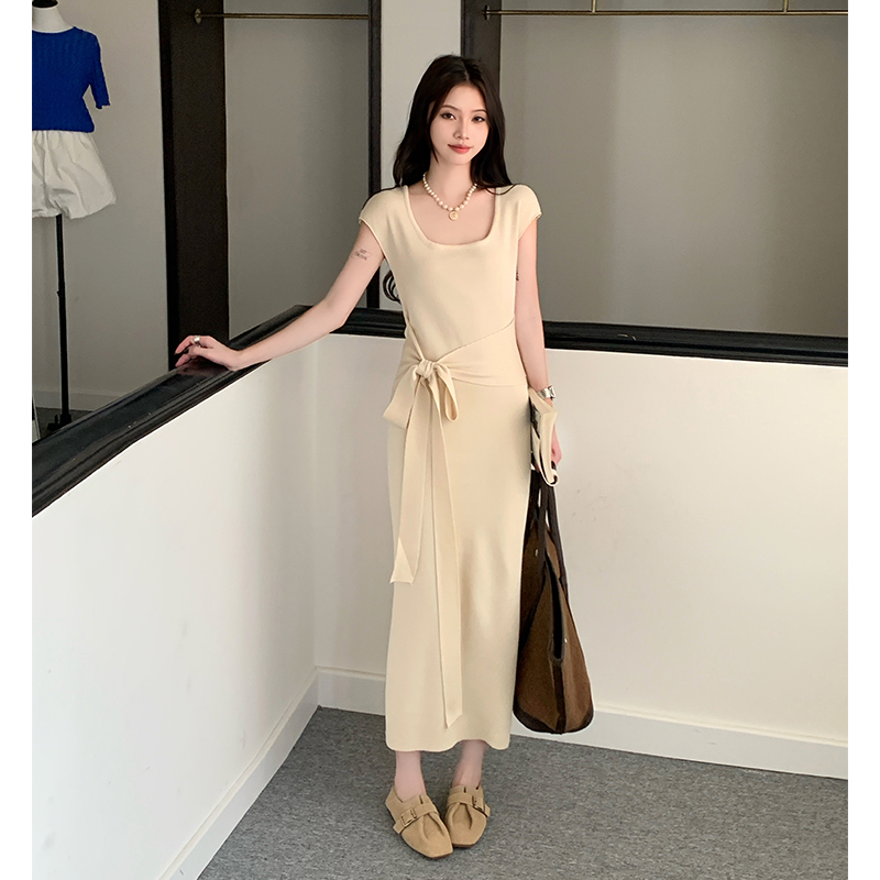 U-neck bandage enticement tender dress for women