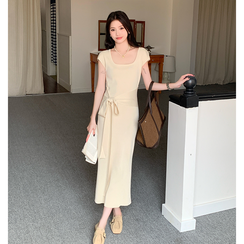 U-neck bandage enticement tender dress for women