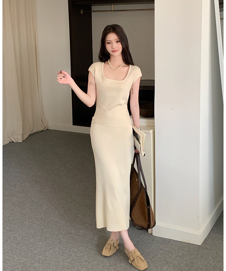 U-neck bandage enticement tender dress for women