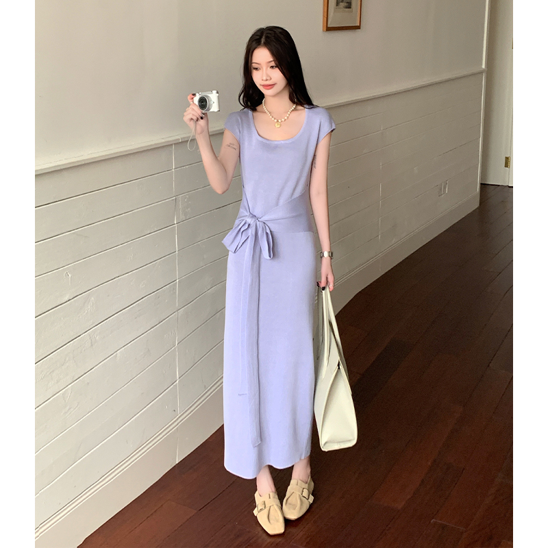 U-neck bandage enticement tender dress for women