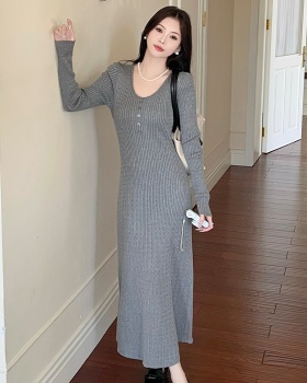 Bottoming long long dress France style slim dress