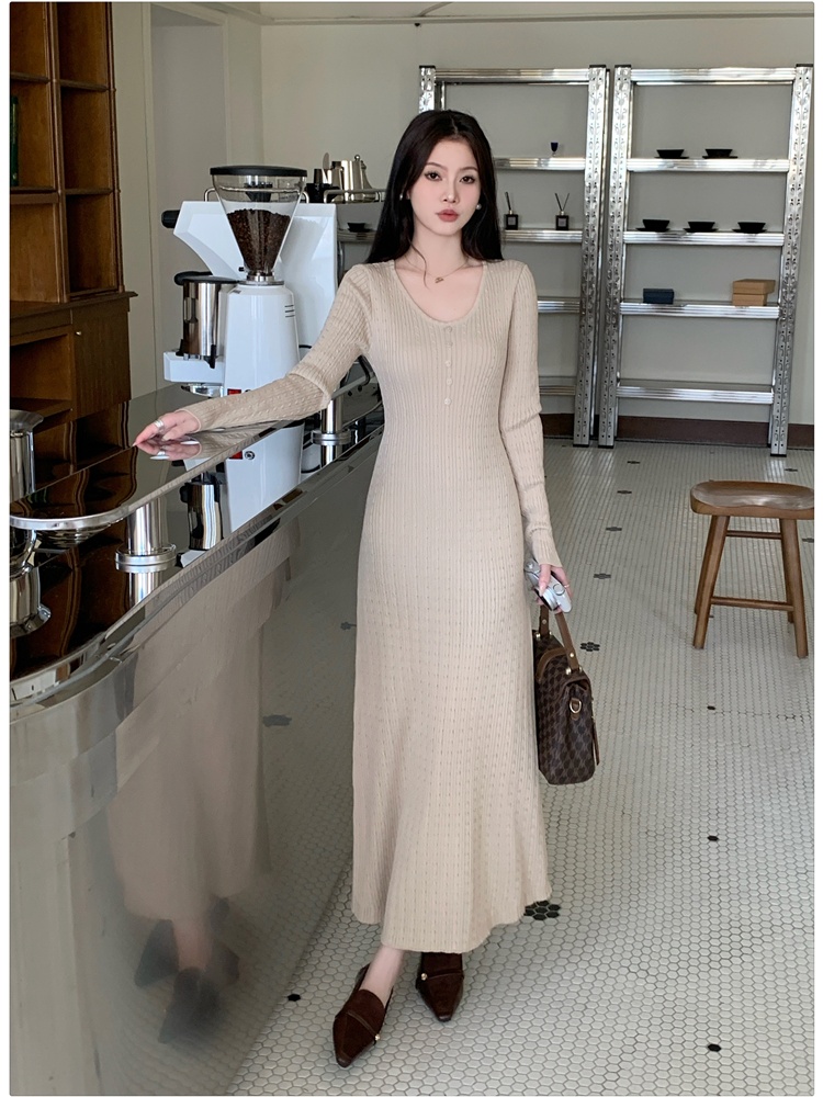 Bottoming long long dress France style slim dress