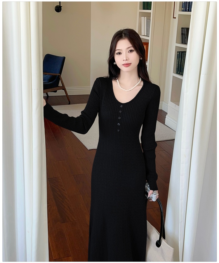 Bottoming long long dress France style slim dress
