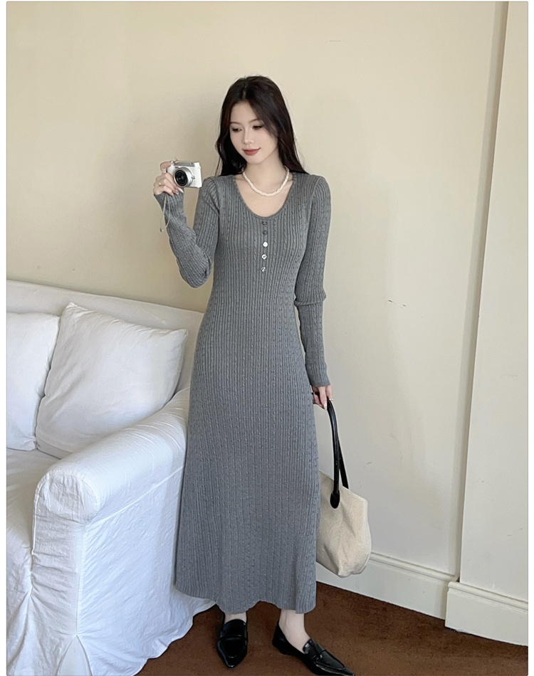 Bottoming long long dress France style slim dress