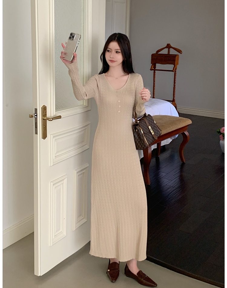 Bottoming long long dress France style slim dress