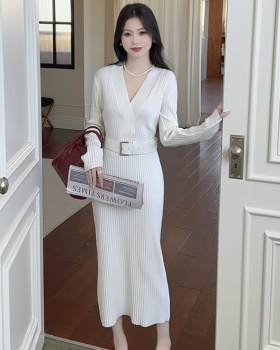 Temperament long dress knitted dress for women
