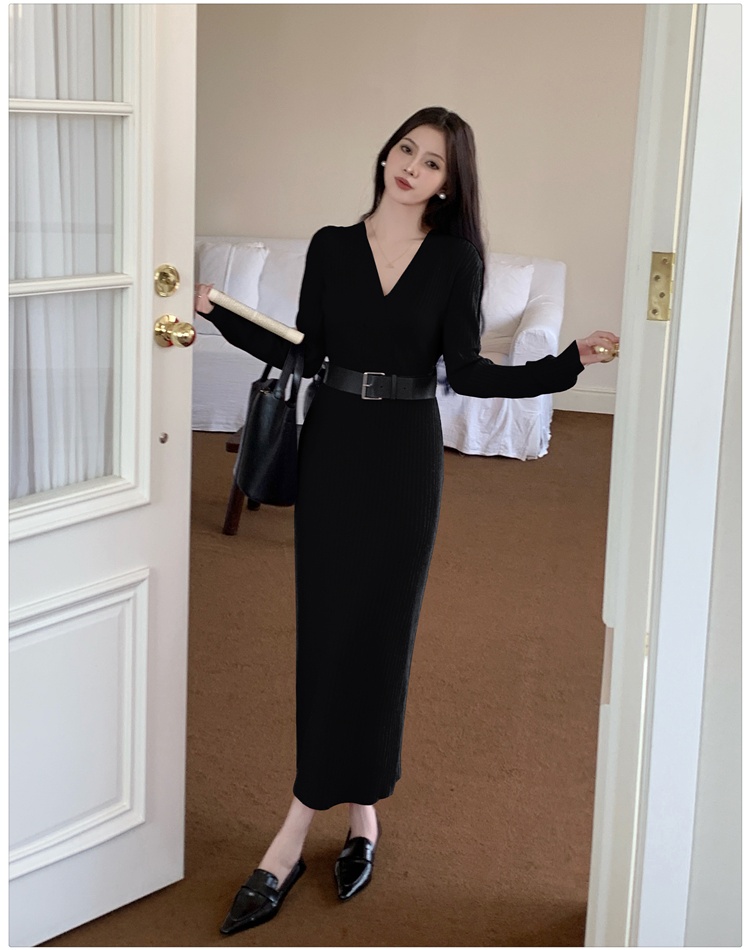 Temperament long dress knitted dress for women