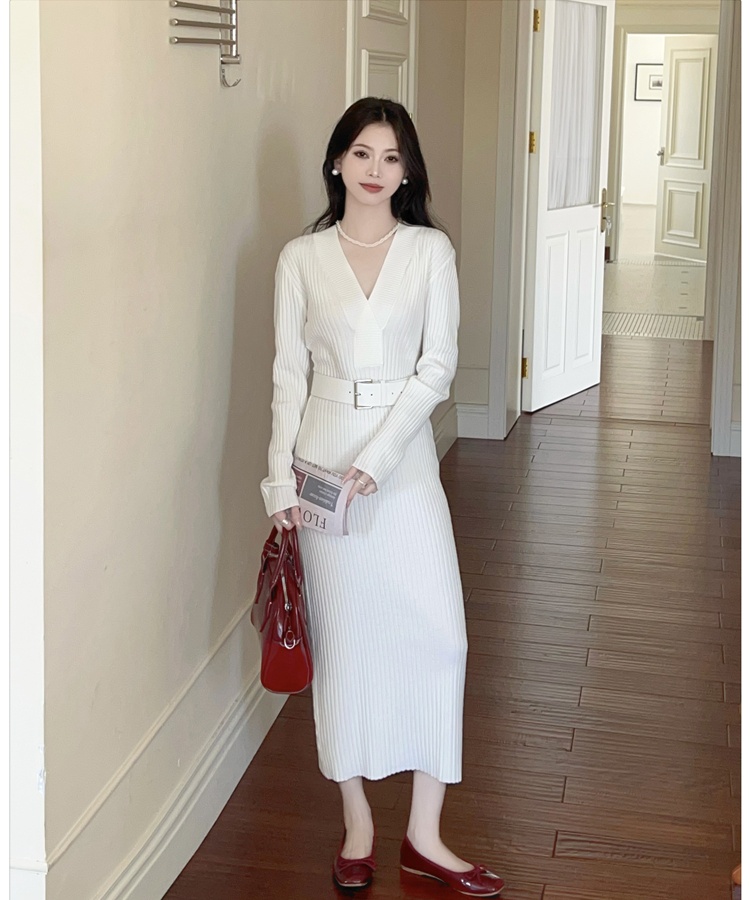 Temperament long dress knitted dress for women