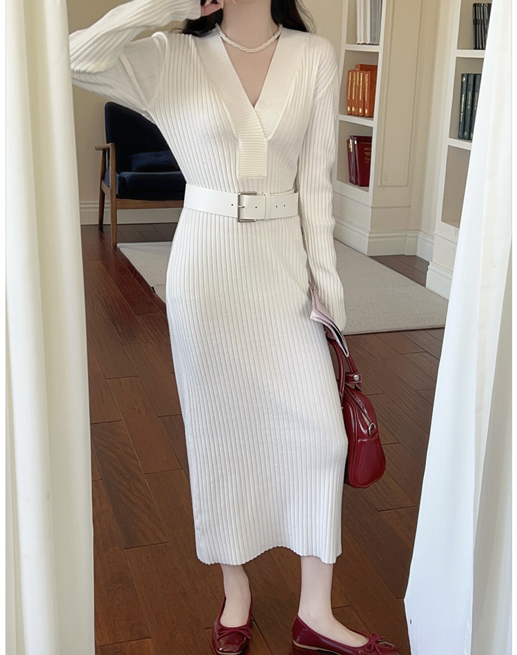 Temperament long dress knitted dress for women
