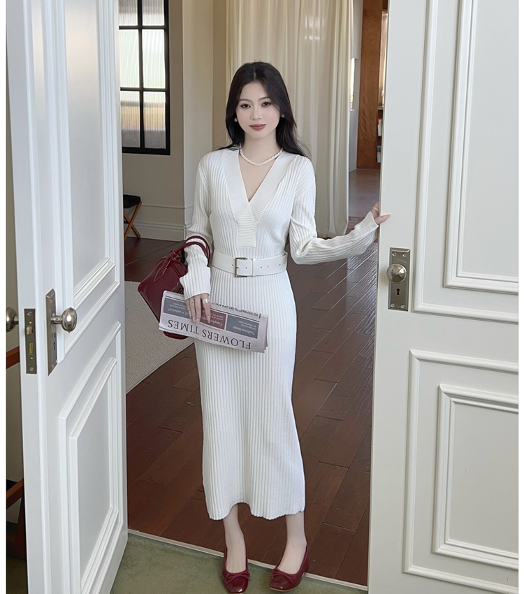 Temperament long dress knitted dress for women