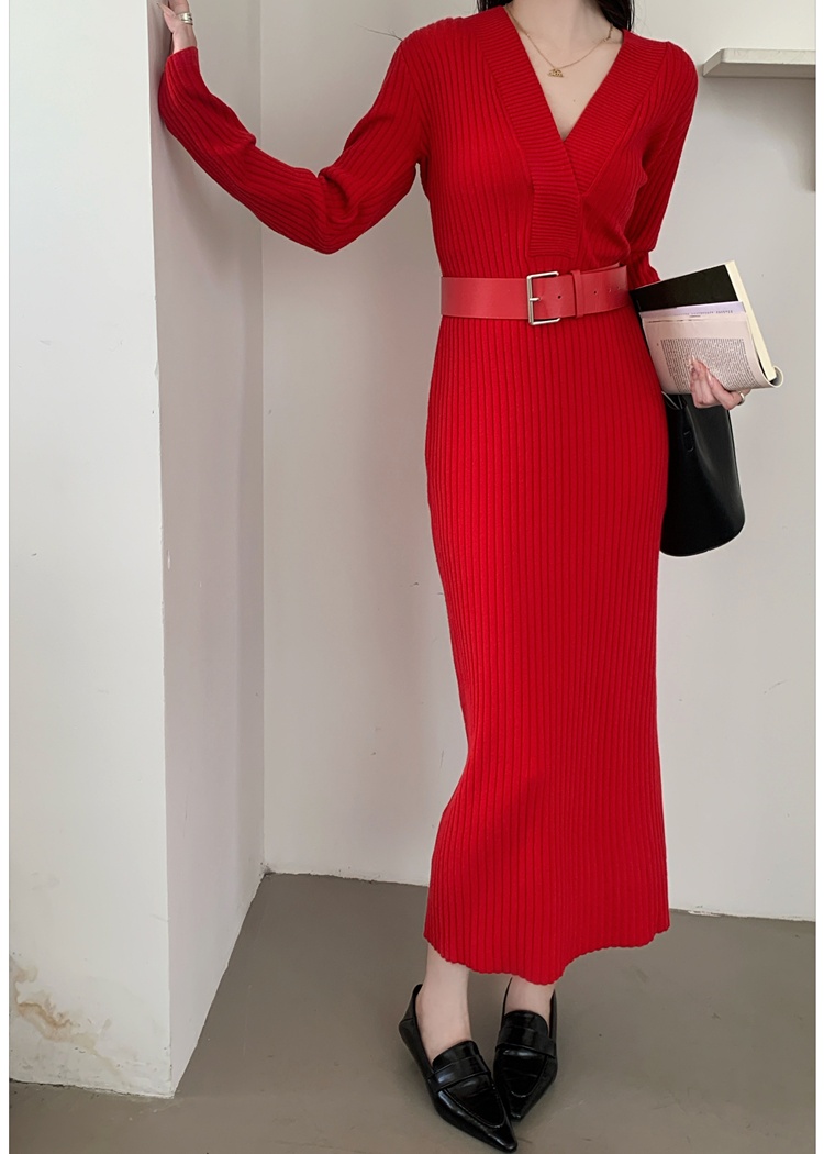 Temperament long dress knitted dress for women
