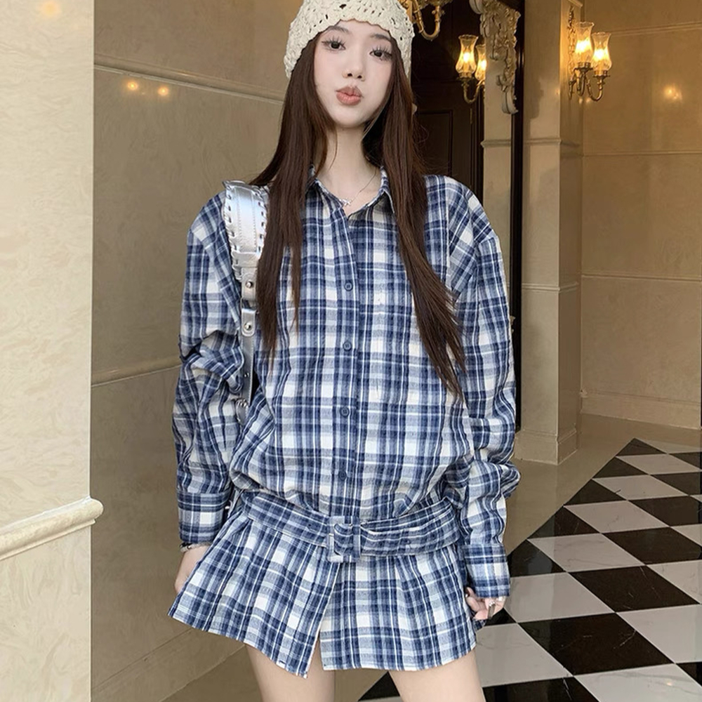 Spicegirl loose Casual shirt bandage slim cardigan for women