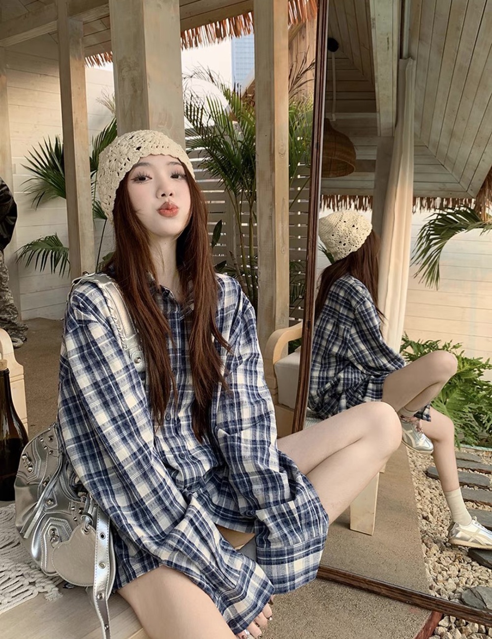 Spicegirl loose Casual shirt bandage slim cardigan for women