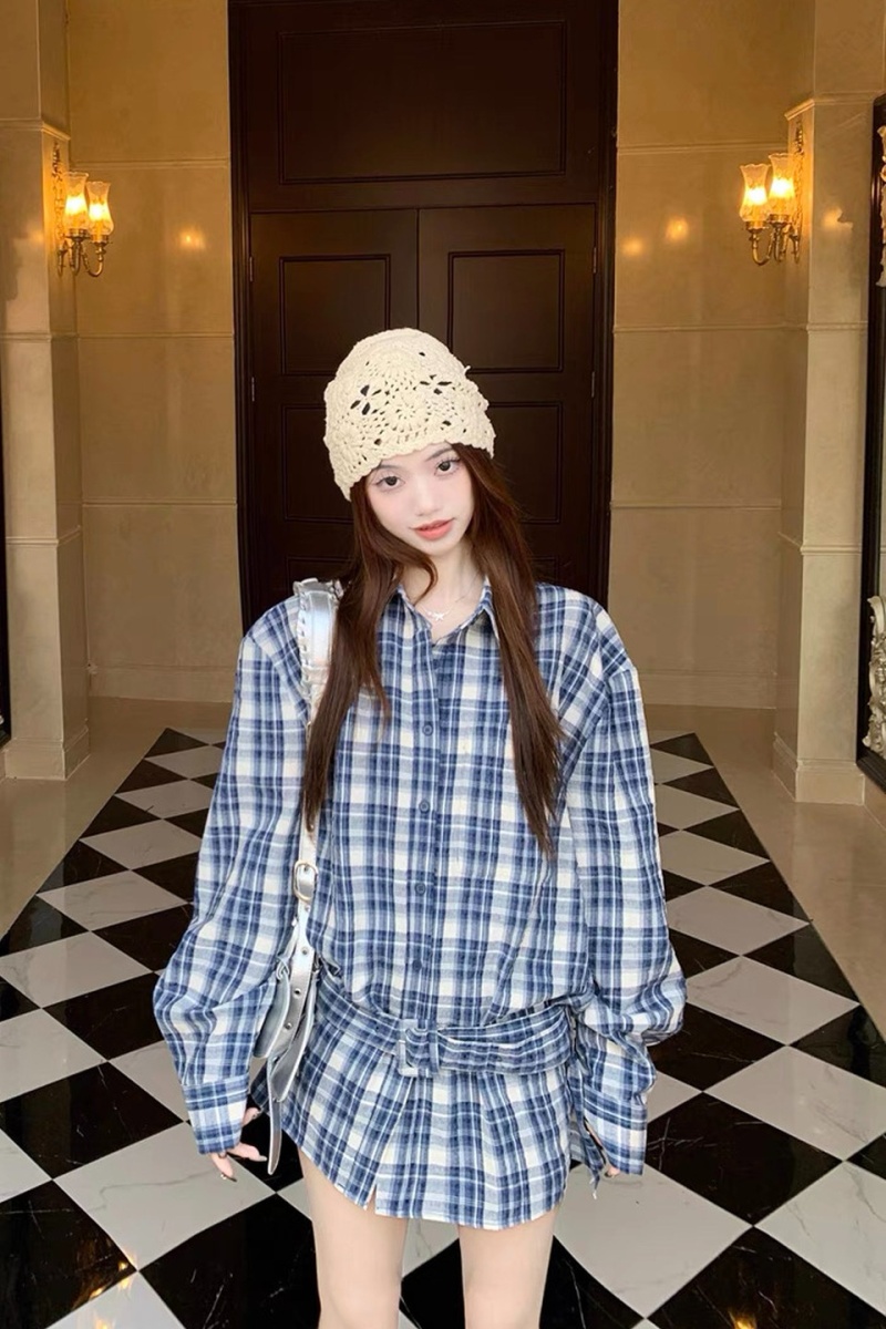 Spicegirl loose Casual shirt bandage slim cardigan for women