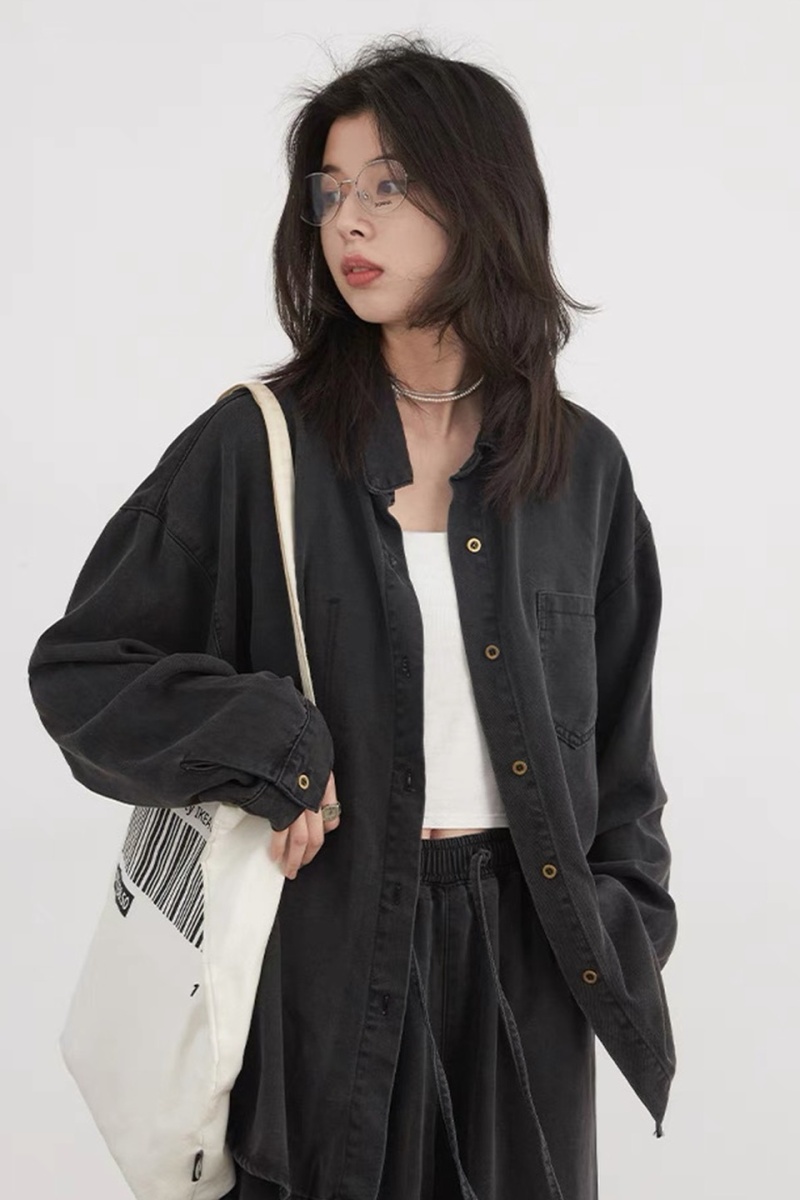 Mopping wide leg pants Korean style shirt 2pcs set for women