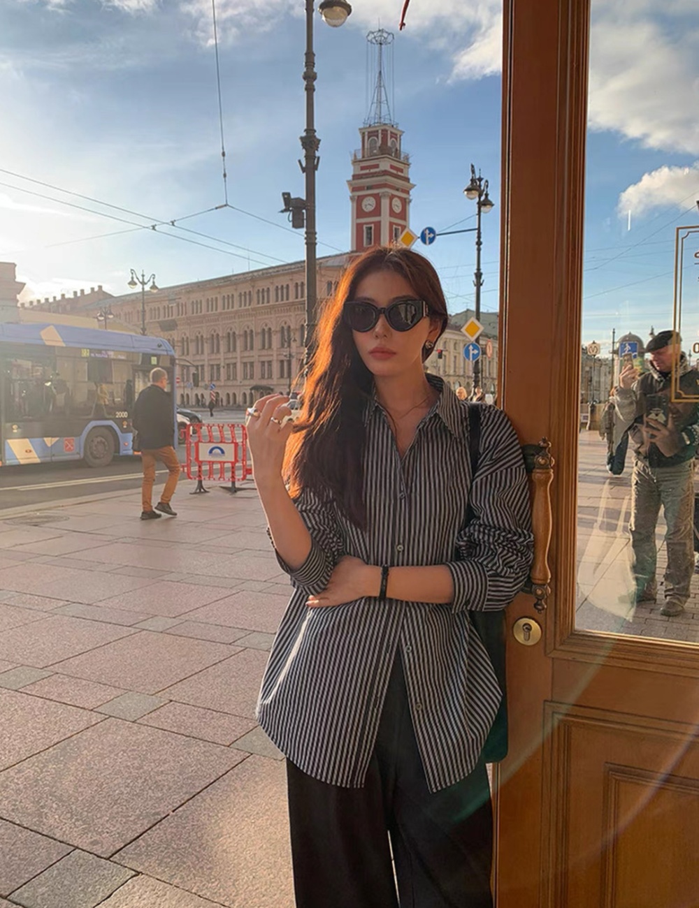 Long sleeve temperament all-match Korean style shirt