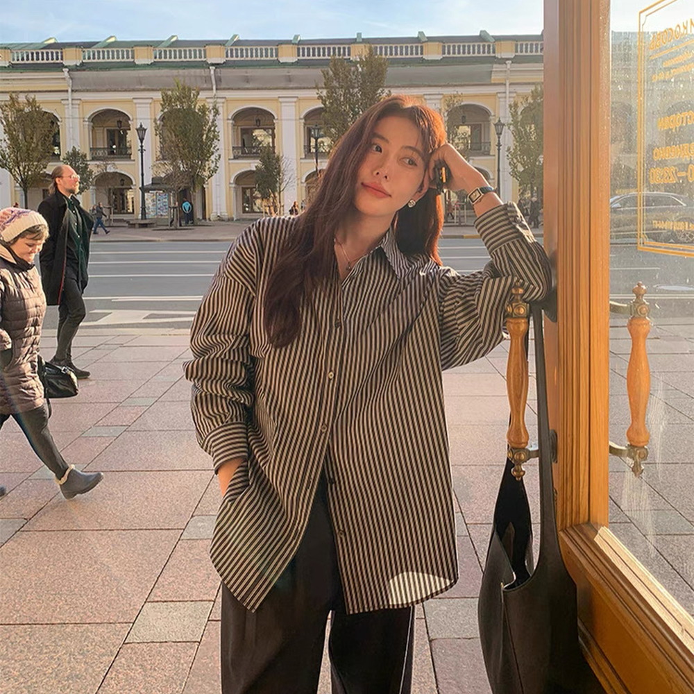 Long sleeve temperament all-match Korean style shirt