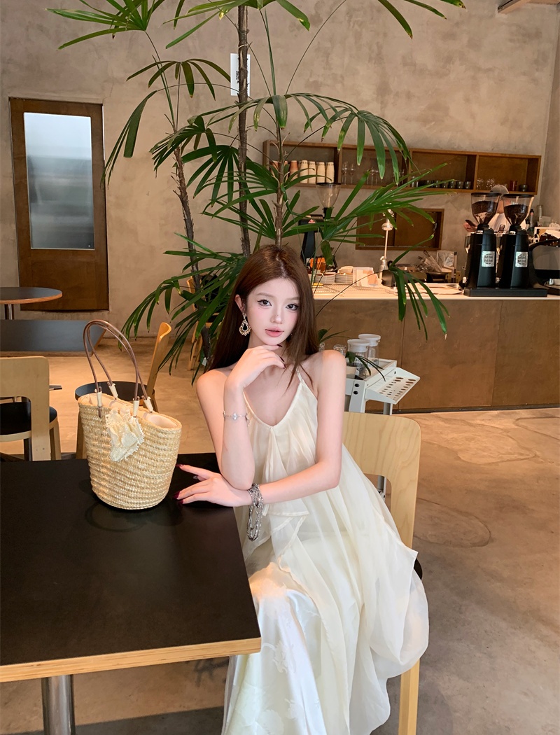 France style fashionable long dress sling dress for women