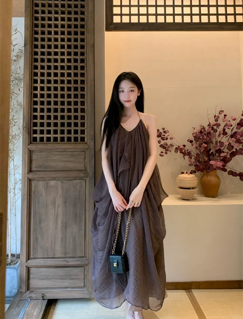France style fashionable long dress sling dress for women