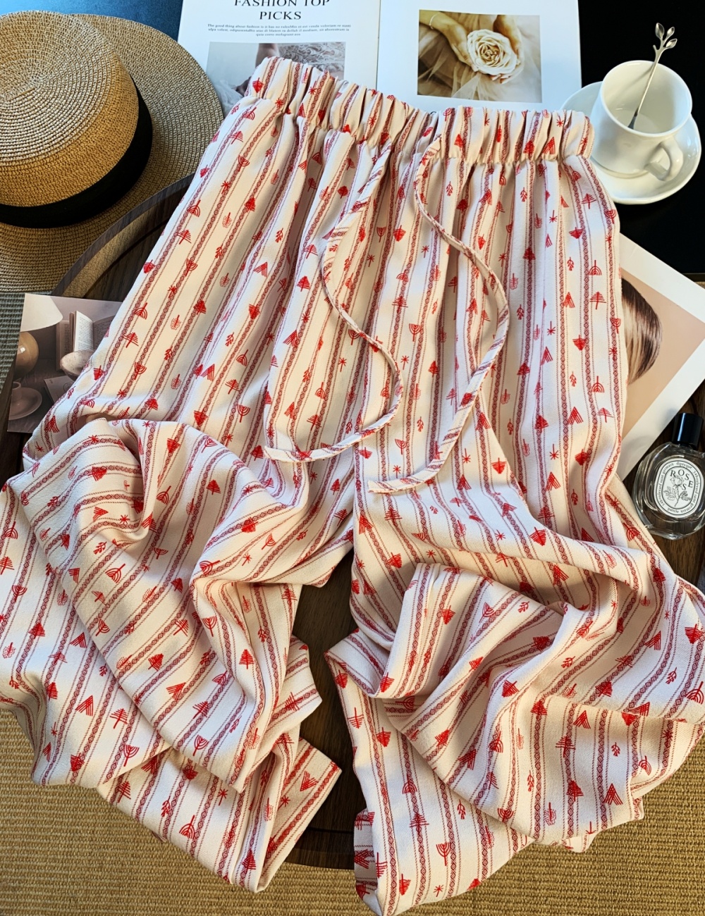 National style retro Casual loose wide leg pants