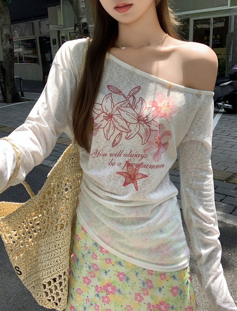 Summer thin tops wears outside smock for women