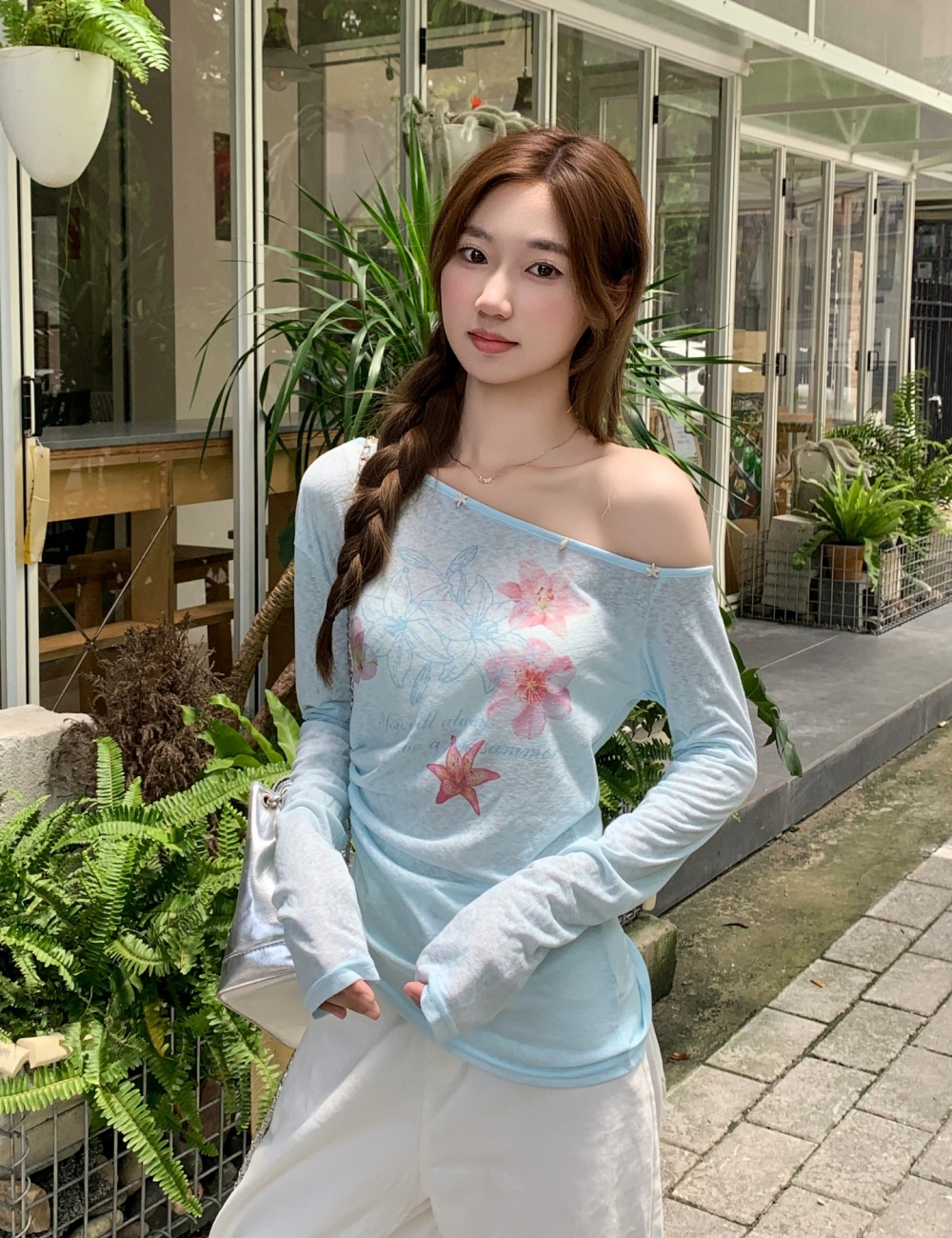 Summer thin tops wears outside smock for women