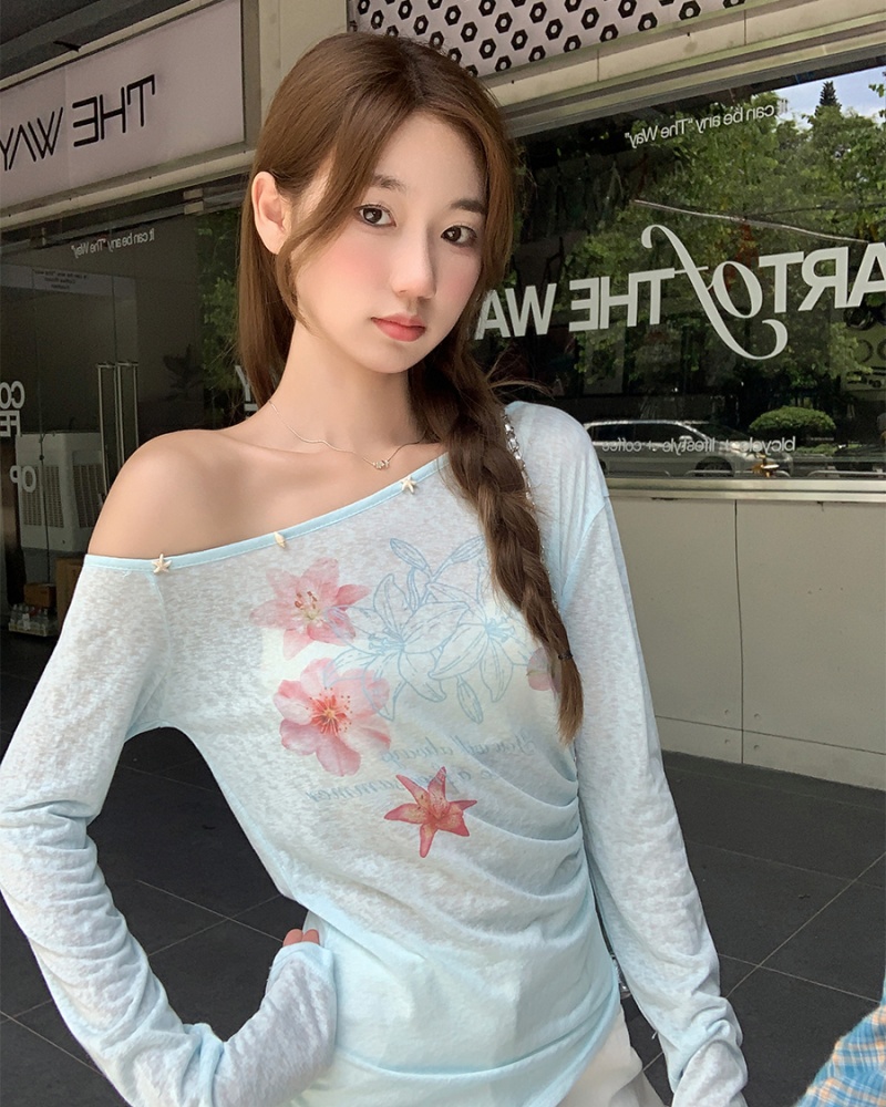 Summer thin tops wears outside smock for women