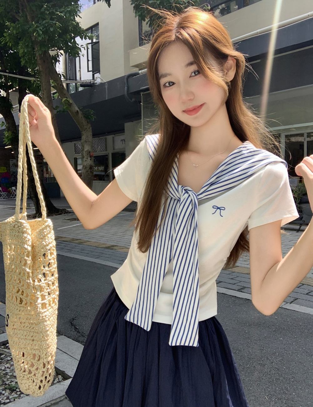 Short short sleeve tops Korean style T-shirt for women