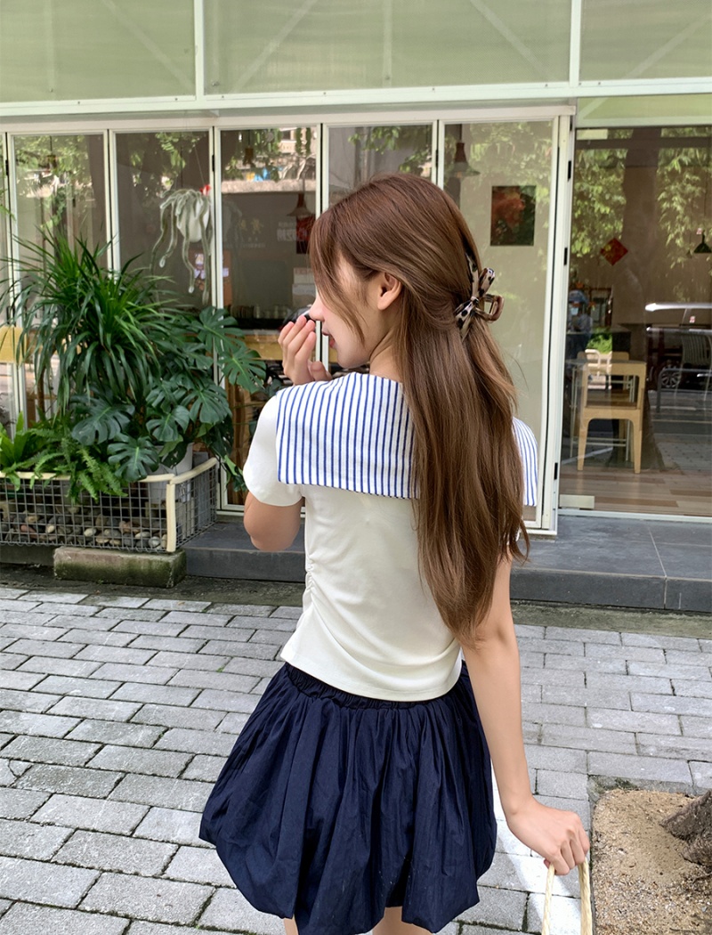Short short sleeve tops Korean style T-shirt for women