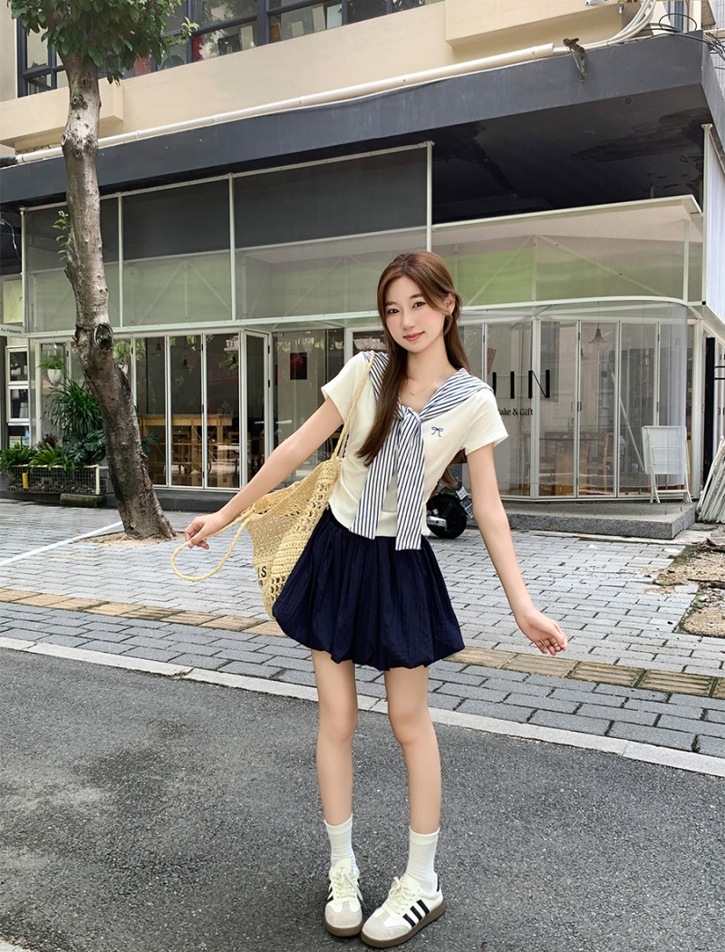 Short short sleeve tops Korean style T-shirt for women