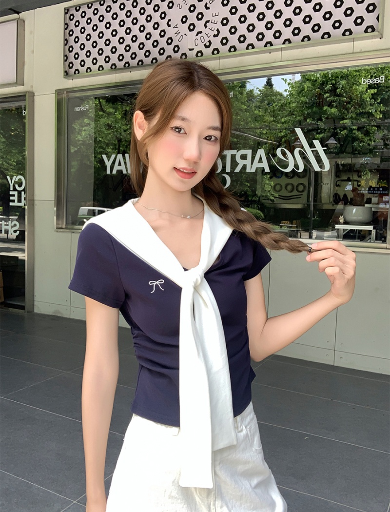 Short short sleeve tops Korean style T-shirt for women