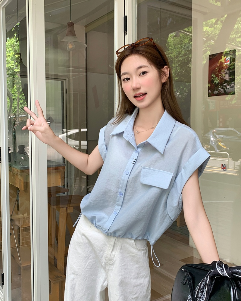 White summer unique shirt temperament France style tops