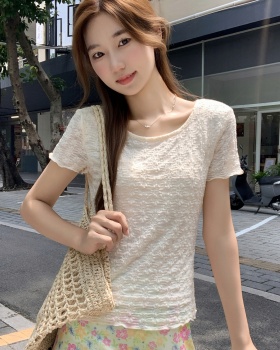 Temperament tops pinched waist T-shirt for women