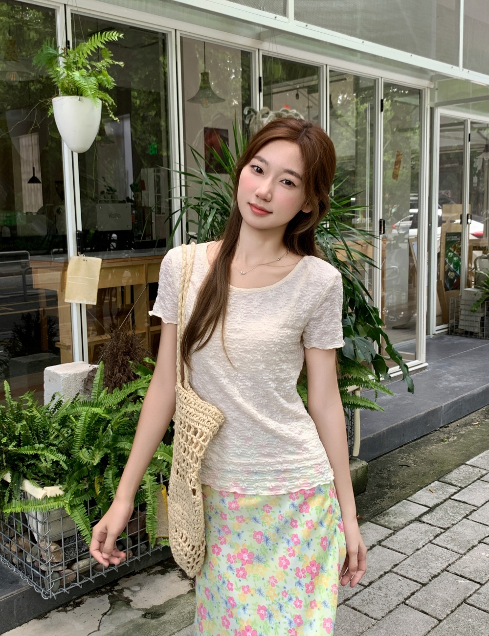 Temperament tops pinched waist T-shirt for women