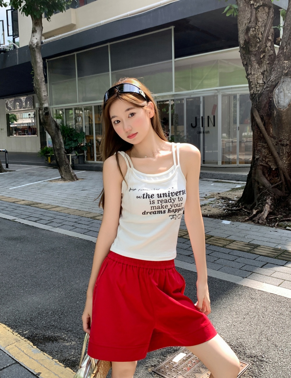 With chest pad beauty back vest summer tops for women