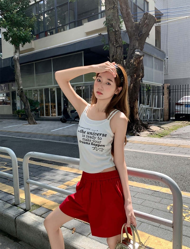 With chest pad beauty back vest summer tops for women