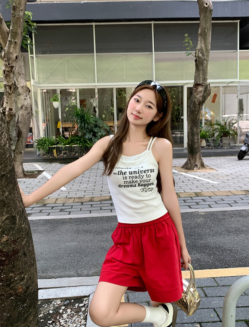 With chest pad beauty back vest summer tops for women