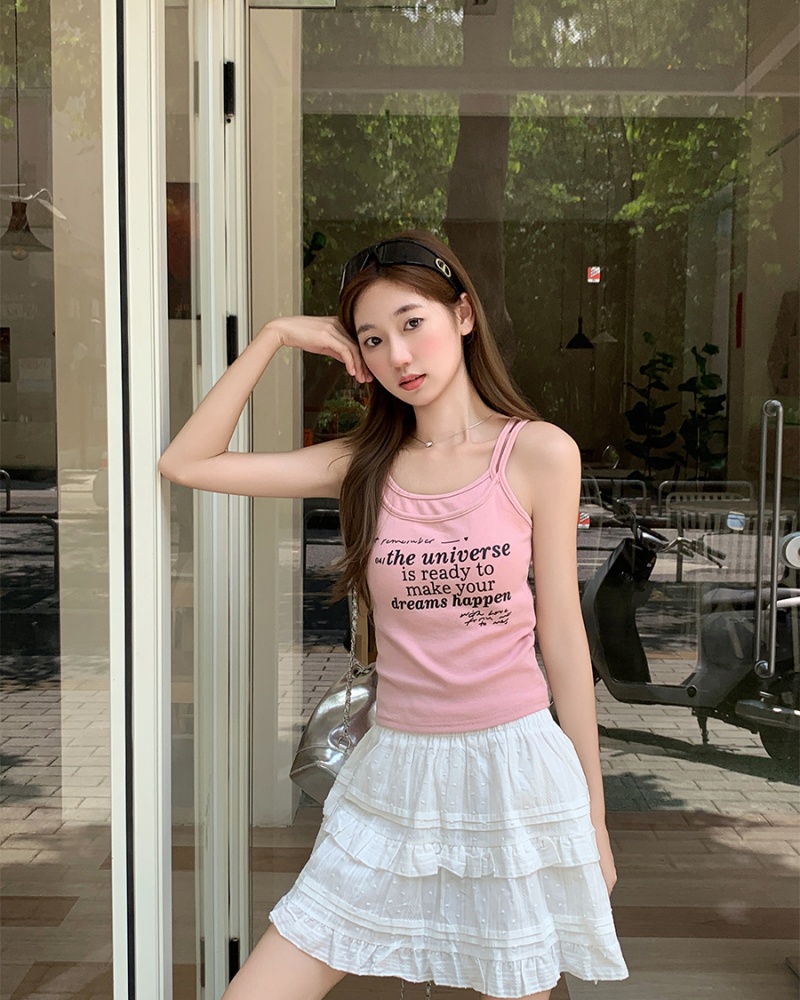With chest pad beauty back vest summer tops for women