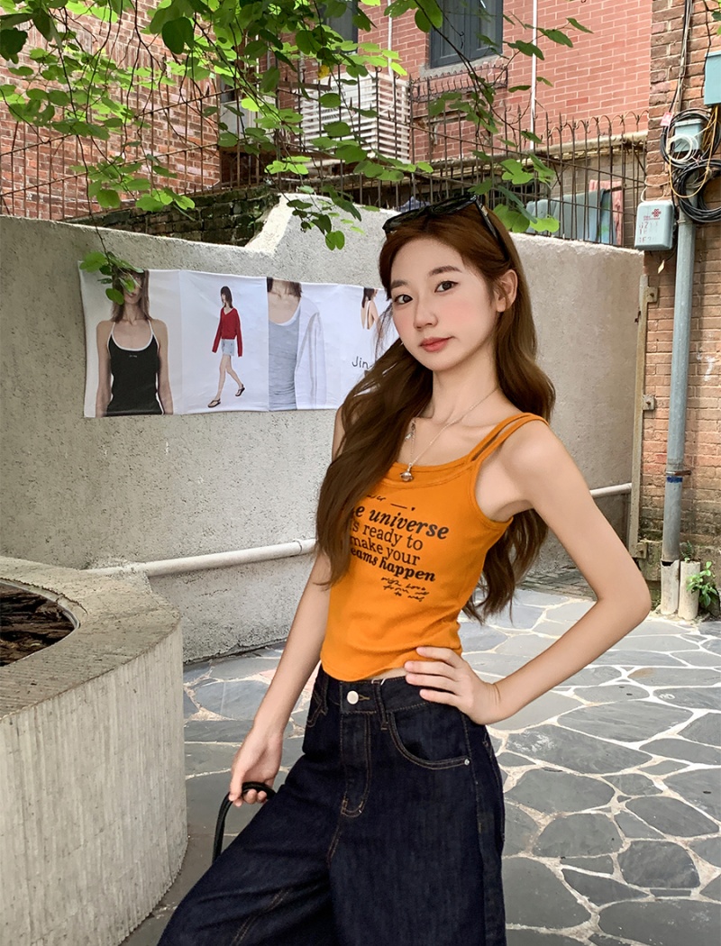 With chest pad beauty back vest summer tops for women