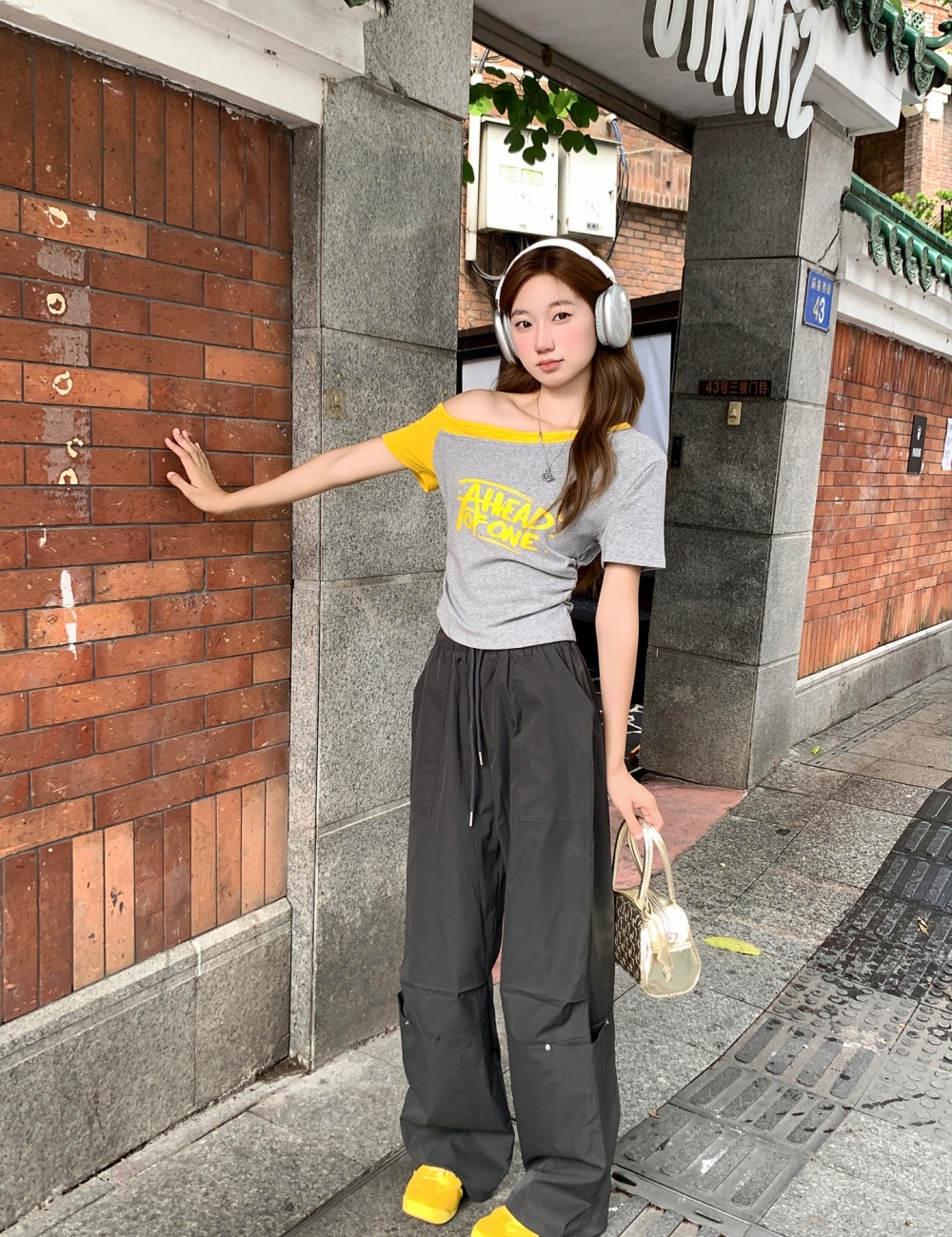 Pseudo-two T-shirt tops for women