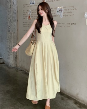 Round neck sleeveless dress thick and disorderly vest for women