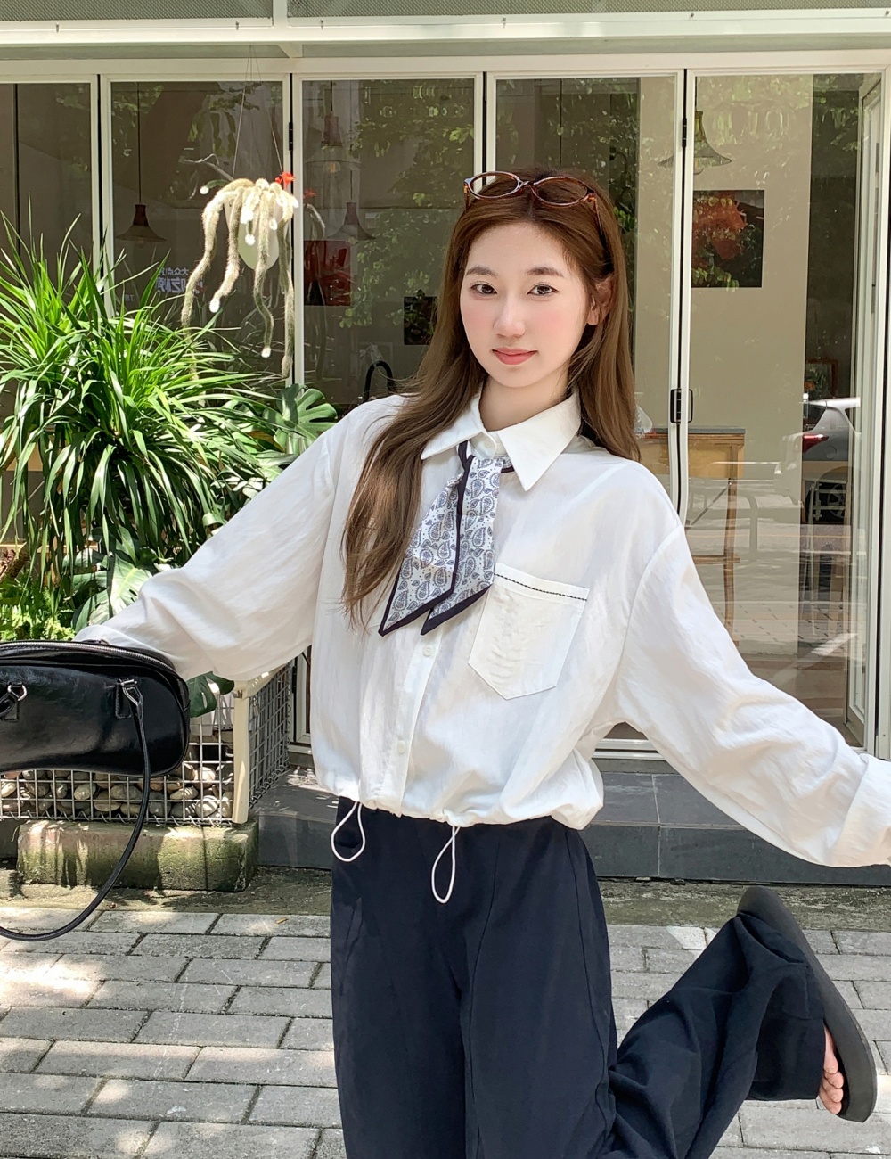 Autumn all-match loose long sleeve shirt for women