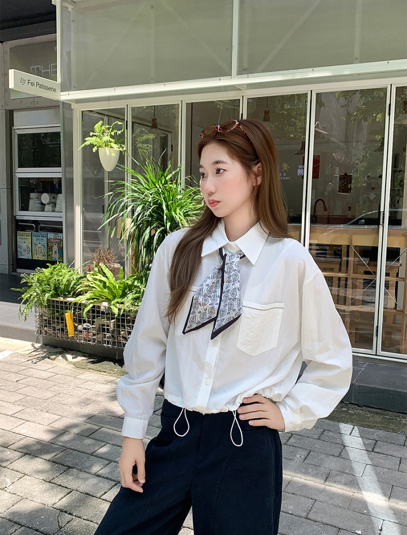 Autumn all-match loose long sleeve shirt for women