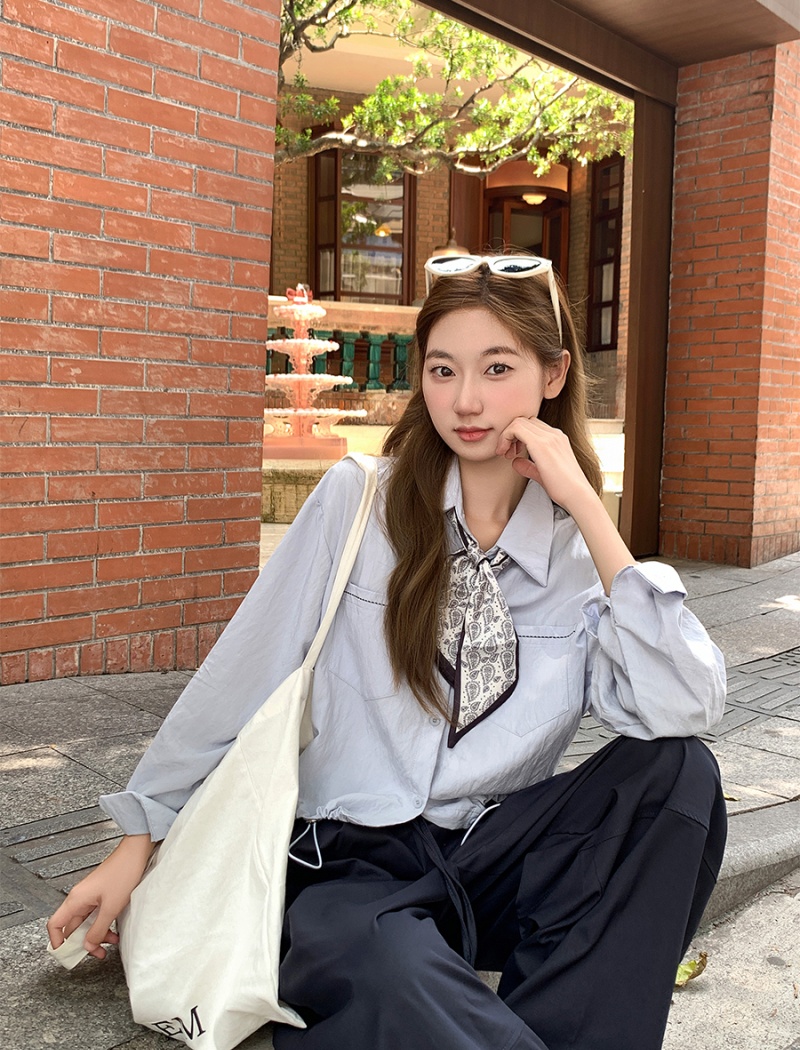 Autumn all-match loose long sleeve shirt for women