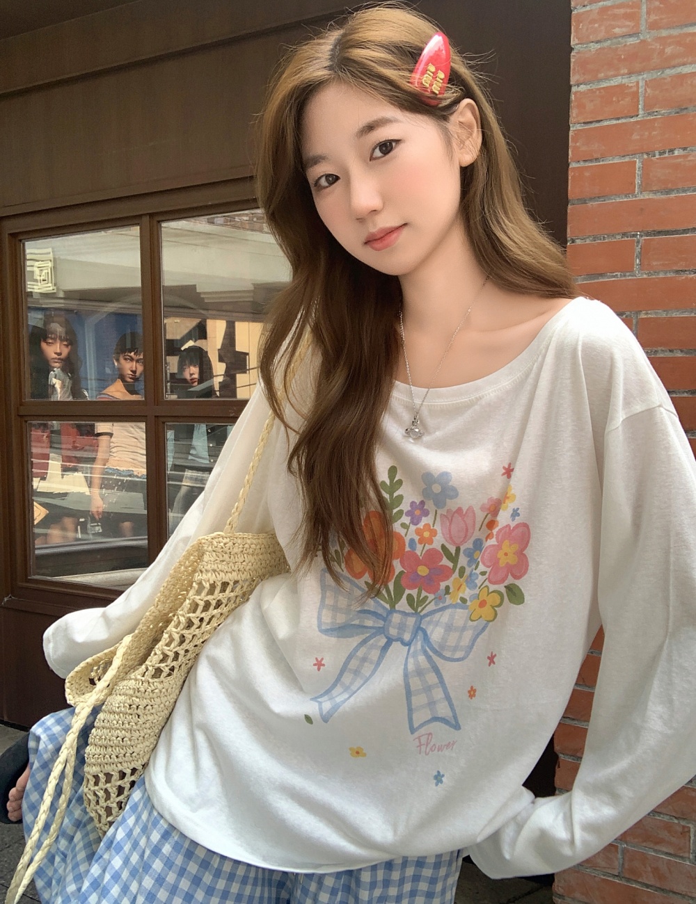 Thin loose long sleeve tops light unique smock for women